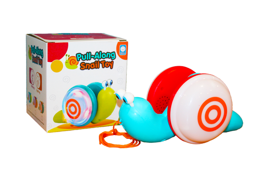 Baby & Toddler Snail Push & Pull Toy Light Up and Music Pull Along Animal Toys for Boys Girls Kids Pulling Rope Snail