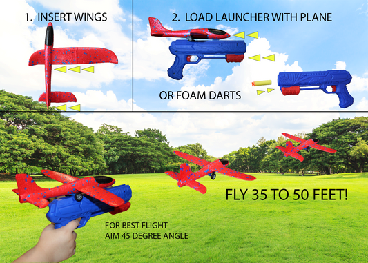 Foam Glider with Launcher! Foam Darts included!